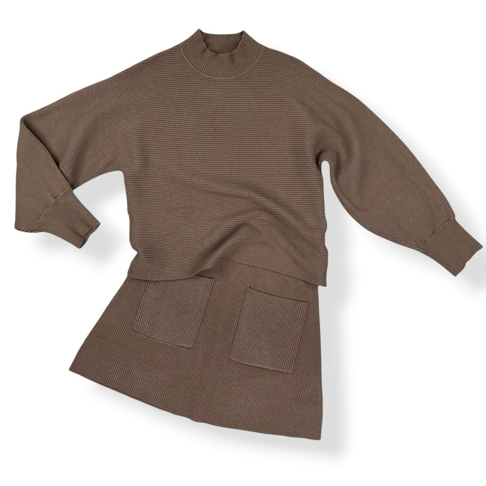 En Saison‎ Sweater Set Women Large Brown Fall Preppy Outfit Skirt Knit